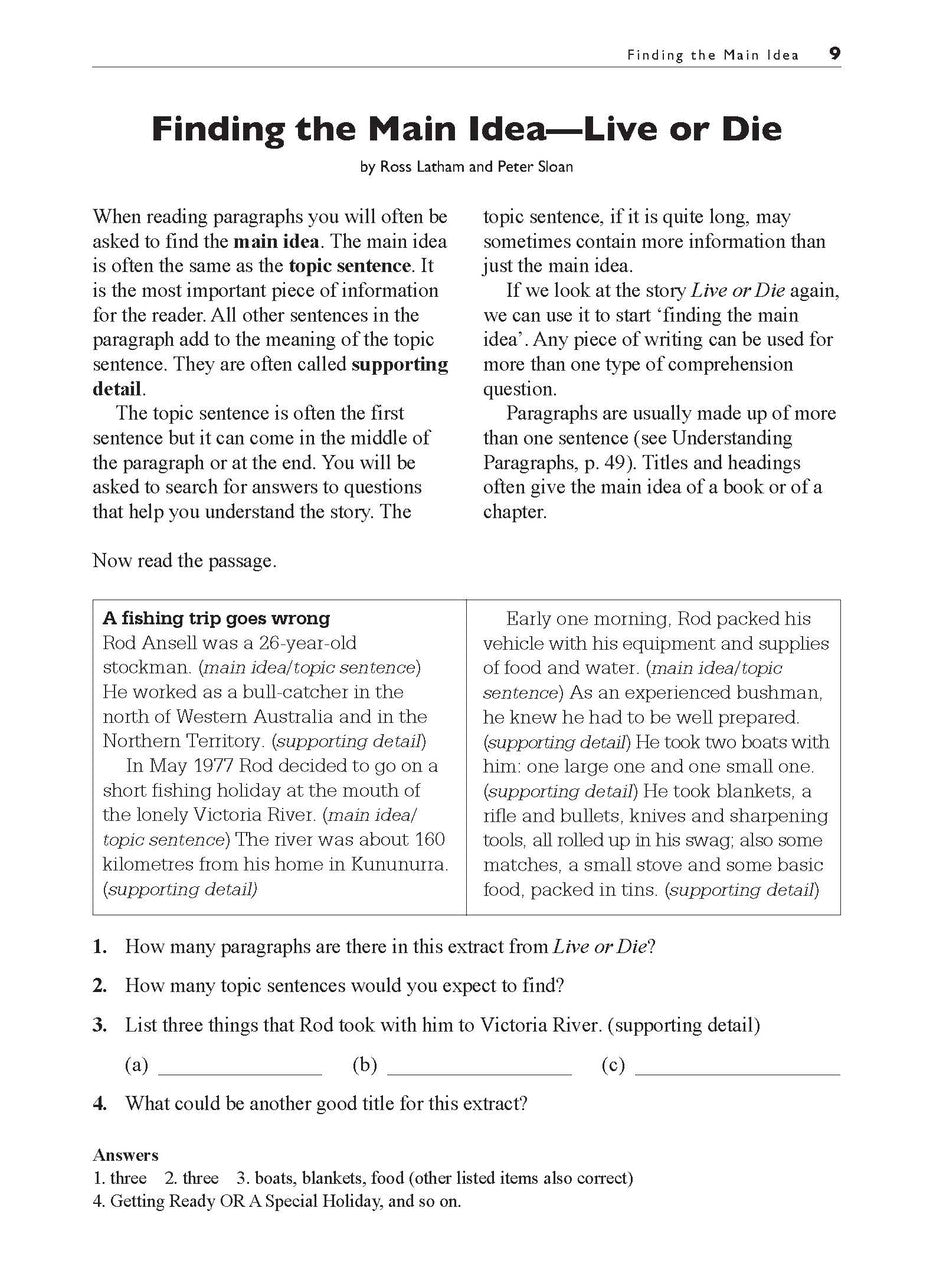 Sample interior page from the Excel Basic Skills Comprehension and Written Expression Year 3 workbook, showing example activities as displayed in the publisher gallery