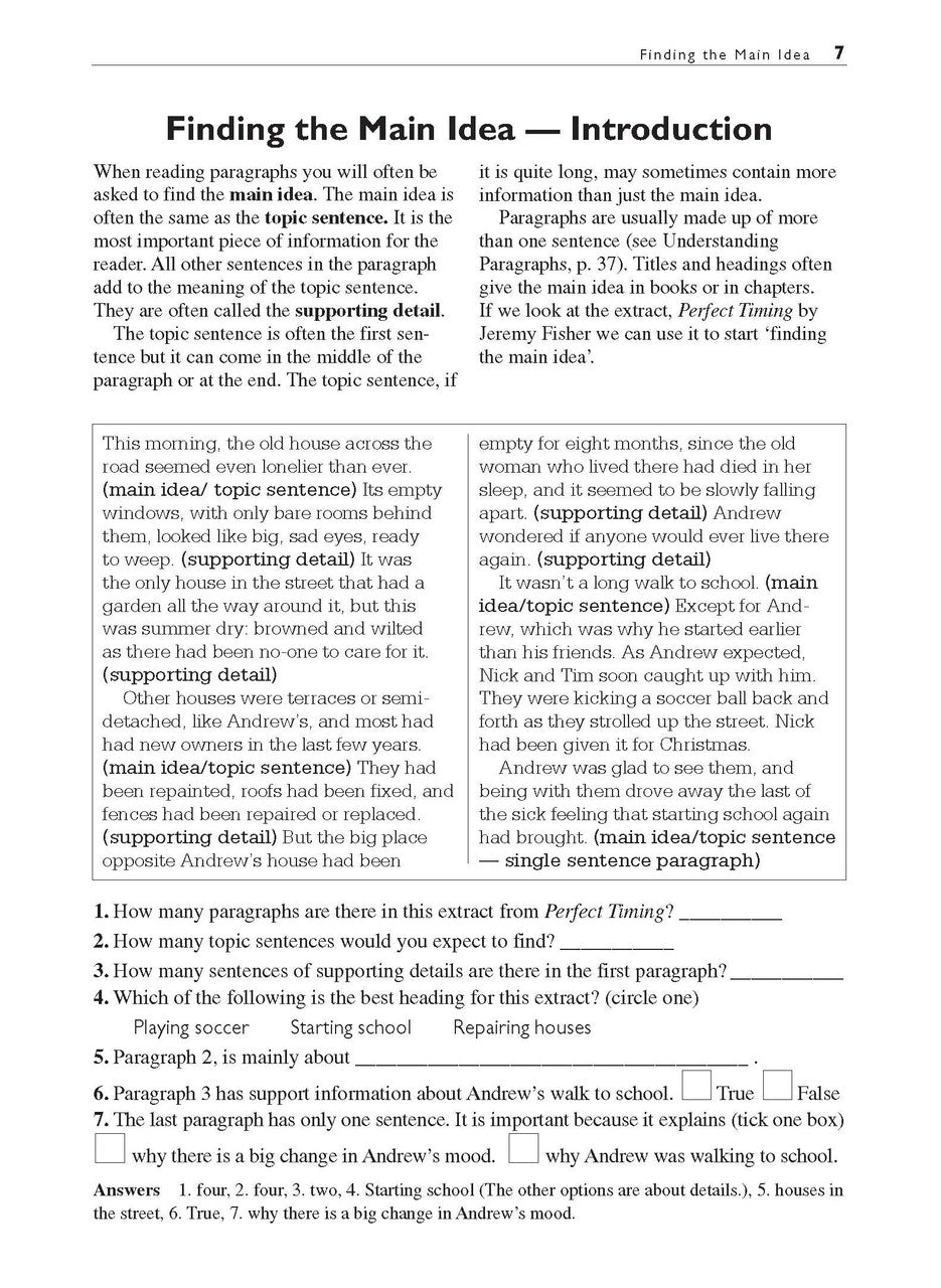 Sample interior page from the Excel Basic Skills Comprehension and Written Expression Year 6 workbook as shown in the Pascal Press gallery