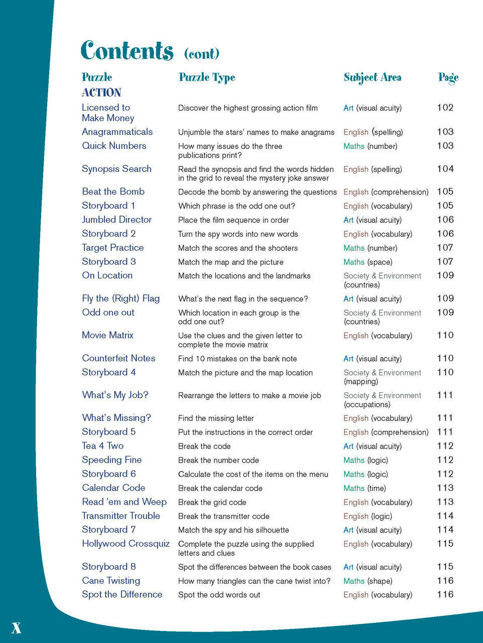 Sample interior page from the Excel Basic Skills Creative Holiday Learning Year 6 activity book, the tenth image in the publisher gallery