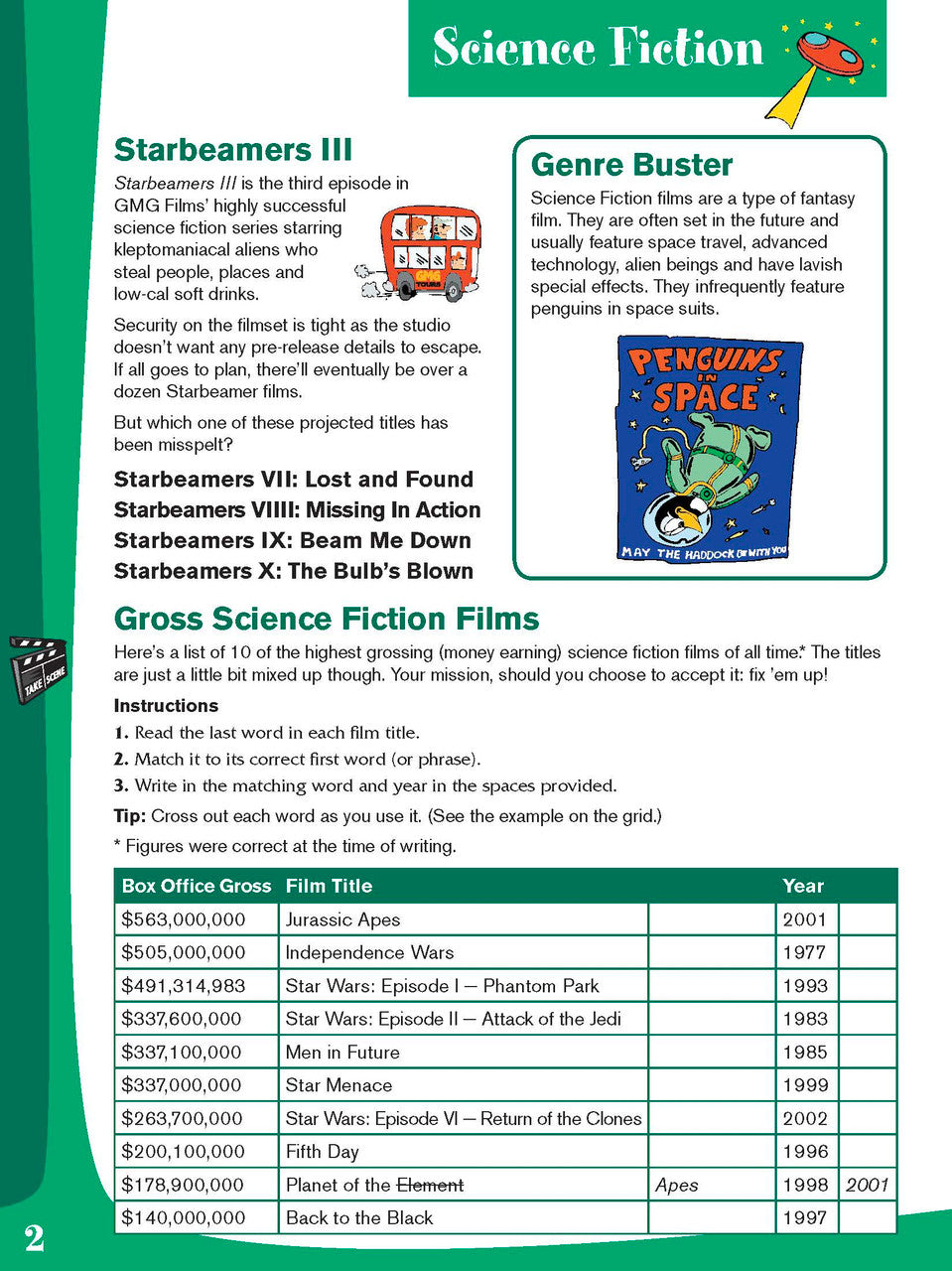 Sample interior page from the Excel Basic Skills Creative Holiday Learning Year 6 activity book, the twelfth image in the publisher gallery