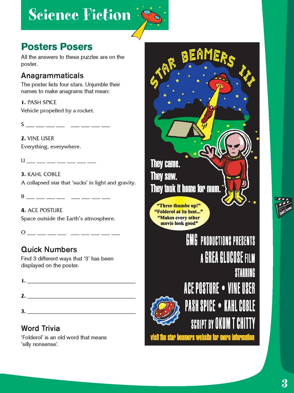 Sample interior page from the Excel Basic Skills Creative Holiday Learning Year 6 activity book, the thirteenth image in the publisher gallery