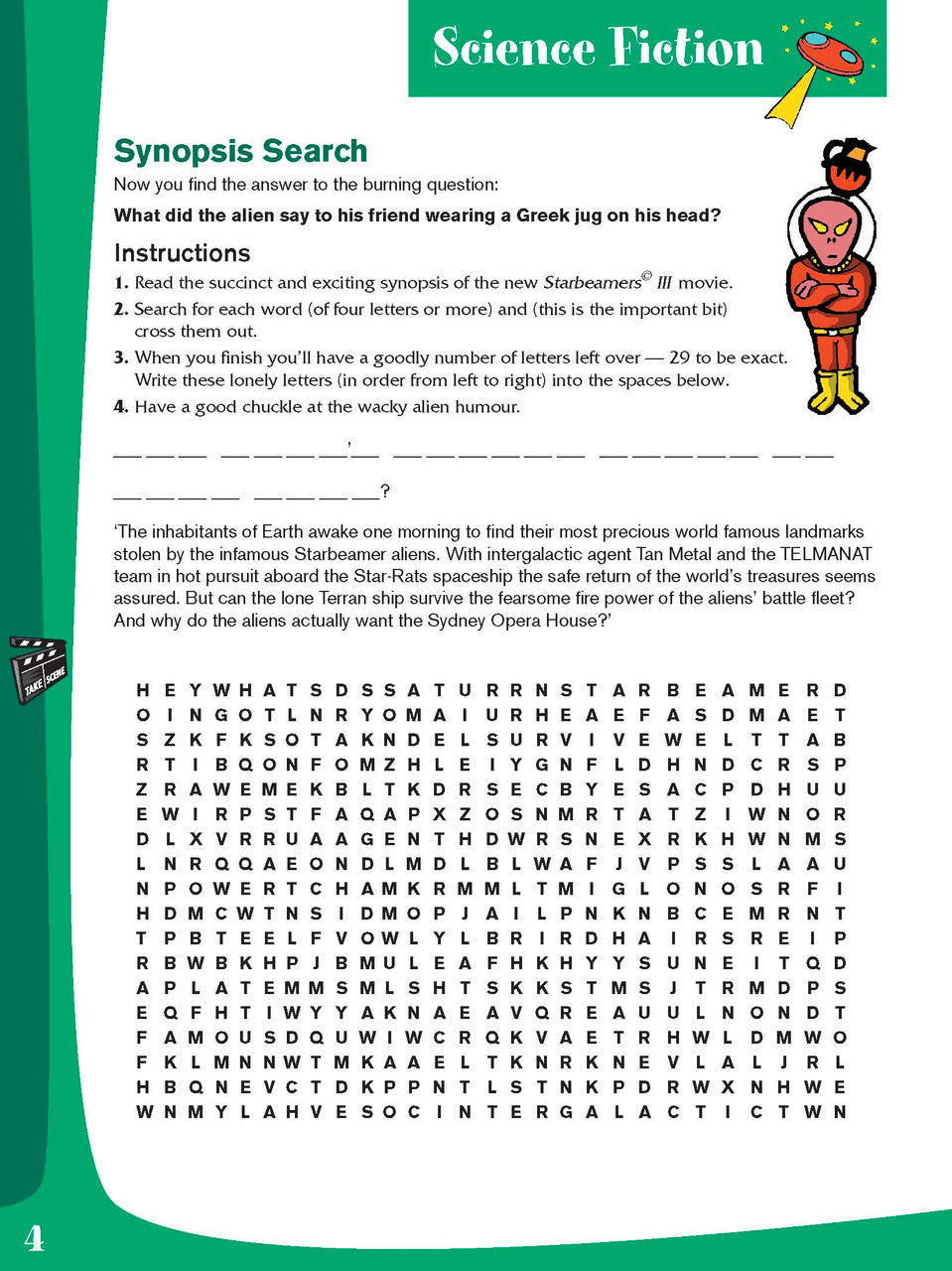 Sample interior page from the Excel Basic Skills Creative Holiday Learning Year 6 activity book, the fourteenth image in the publisher gallery