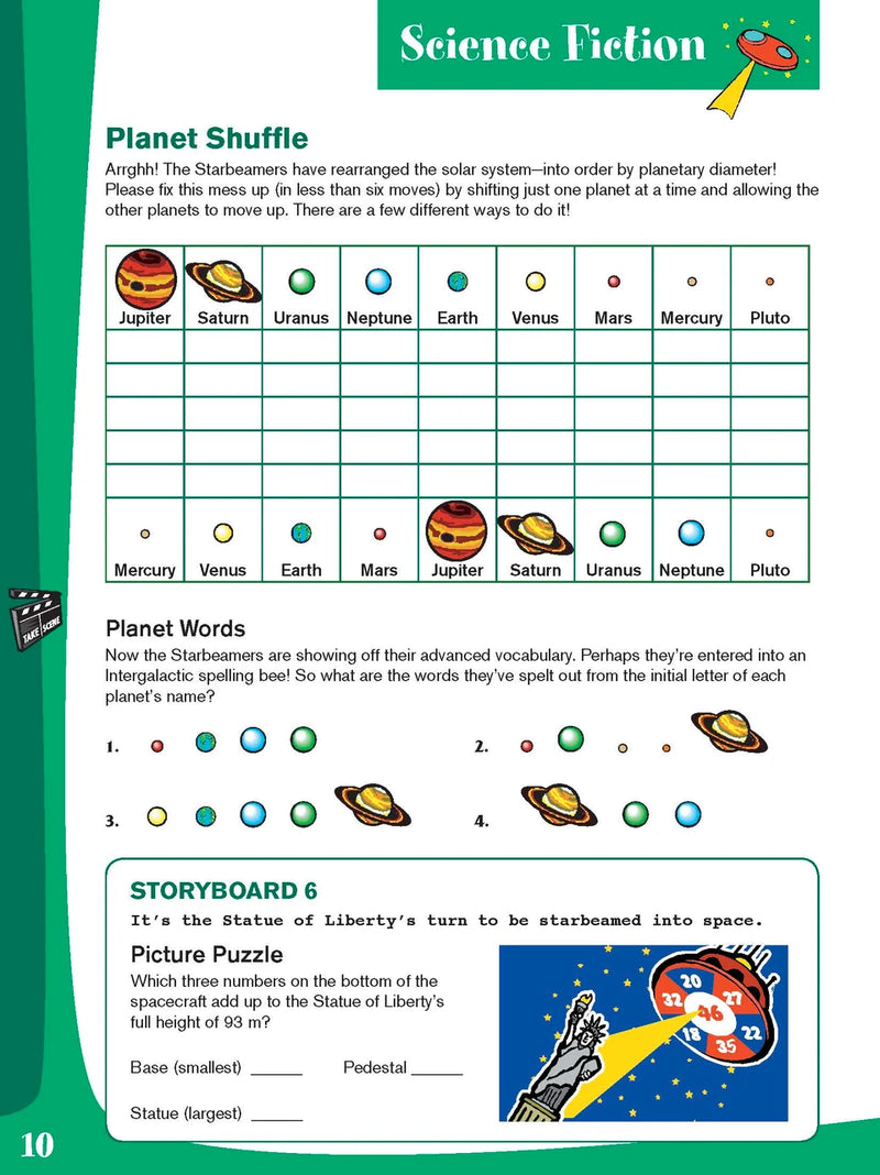Sample interior page from the Excel Basic Skills Creative Holiday Learning Year 6 activity book, the twentieth image in the publisher gallery