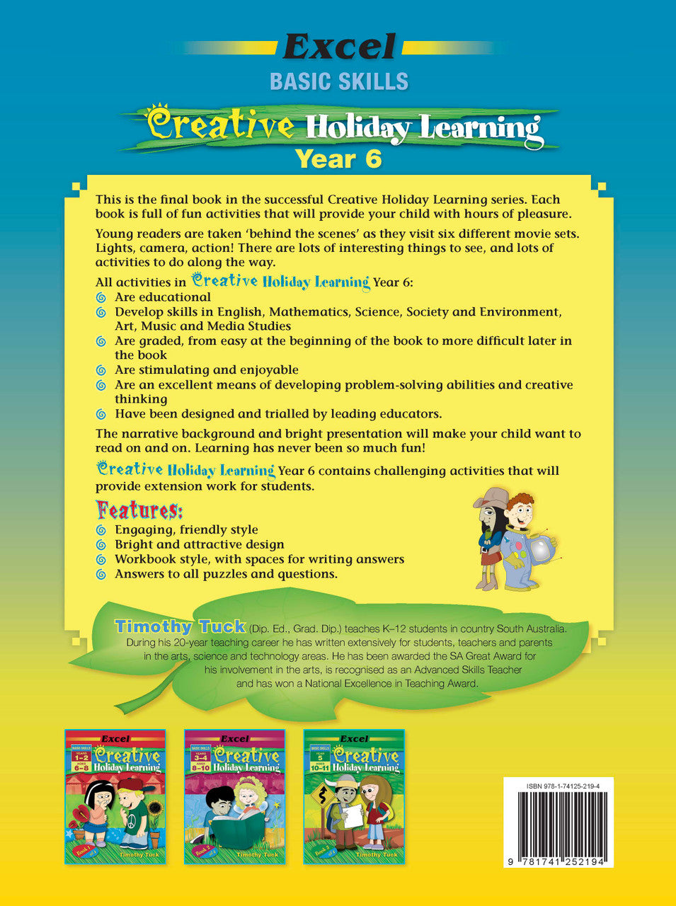 Sample interior page from the Excel Basic Skills Creative Holiday Learning Year 6 activity book, the twenty-first image in the publisher gallery