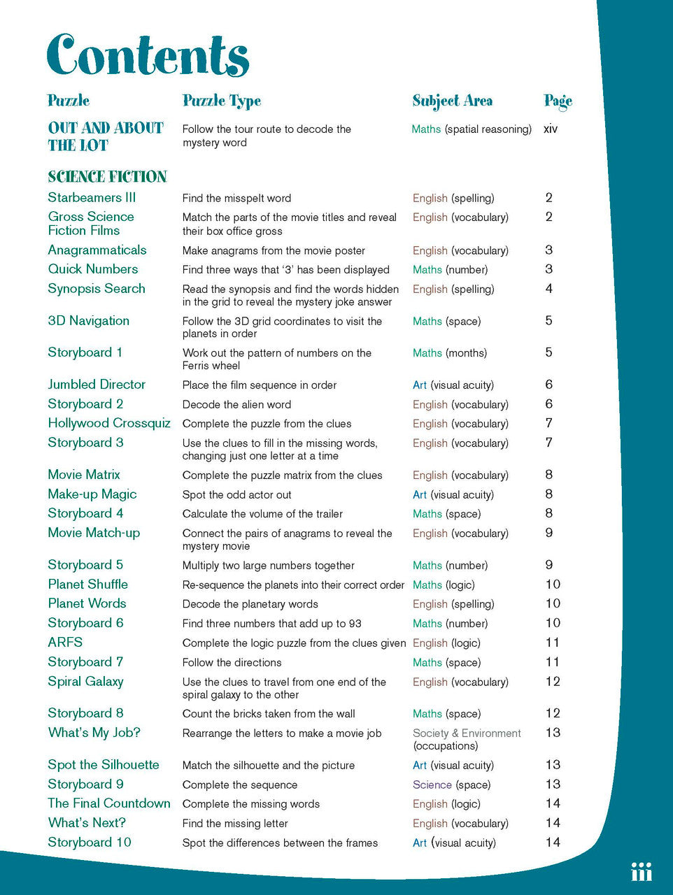 Sample interior page from the Excel Basic Skills Creative Holiday Learning Year 6 activity book, the third image in the publisher gallery