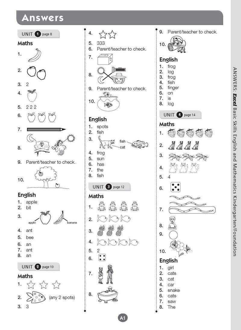 Additional page image from Excel Basic Skills English and Mathematics Foundation supplied in the publisher gallery, showing more of the book layout