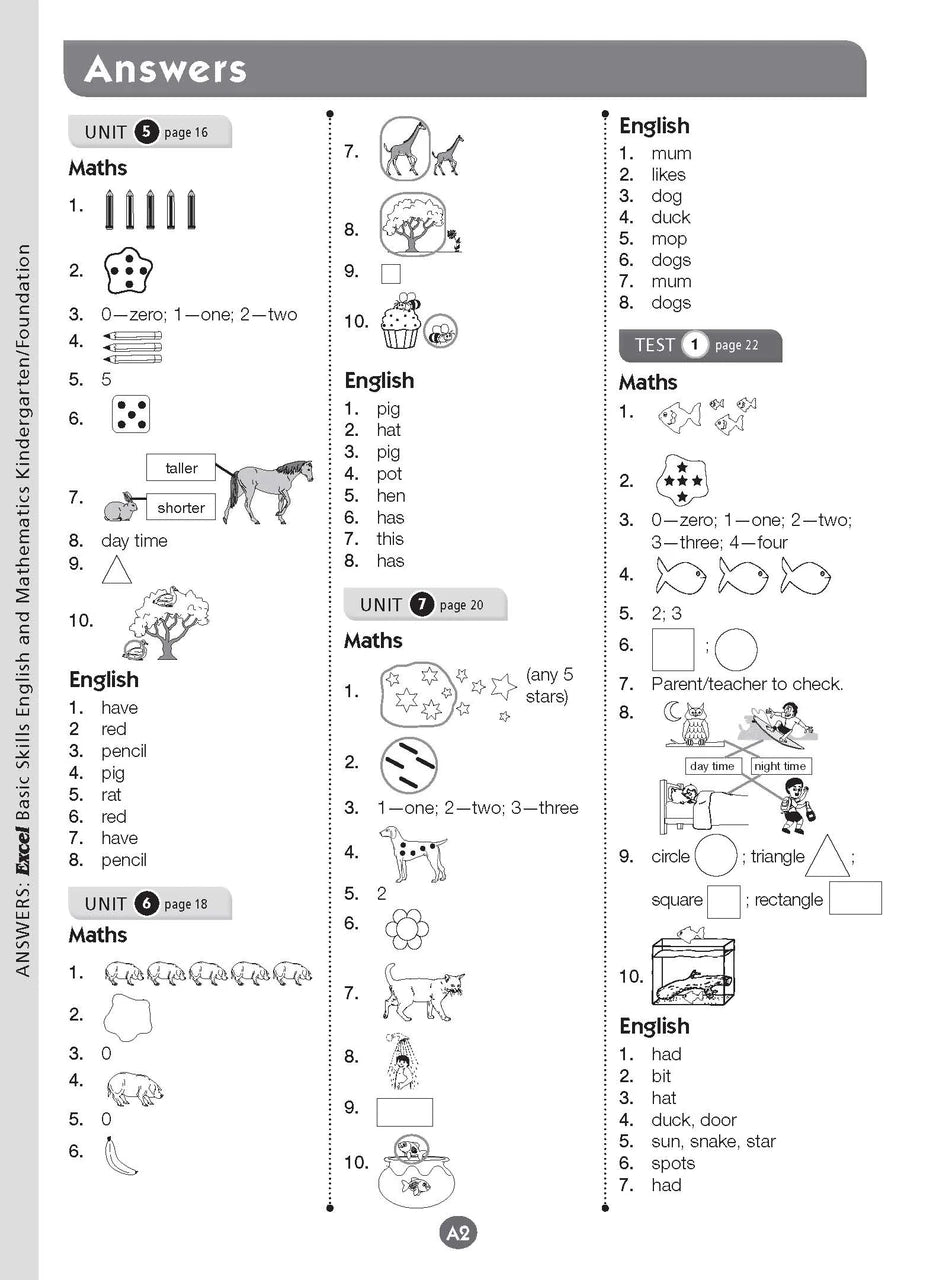 Additional page image from Excel Basic Skills English and Mathematics Foundation supplied in the publisher gallery, showing more of the book layout