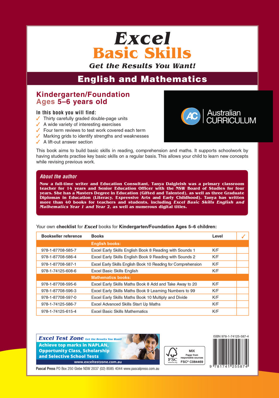Additional page image from Excel Basic Skills English and Mathematics Foundation supplied in the publisher gallery, showing more of the book layout