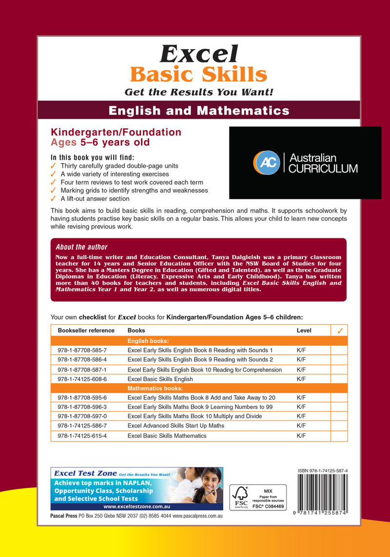 Additional page image from Excel Basic Skills English and Mathematics Foundation supplied in the publisher gallery, showing more of the book layout