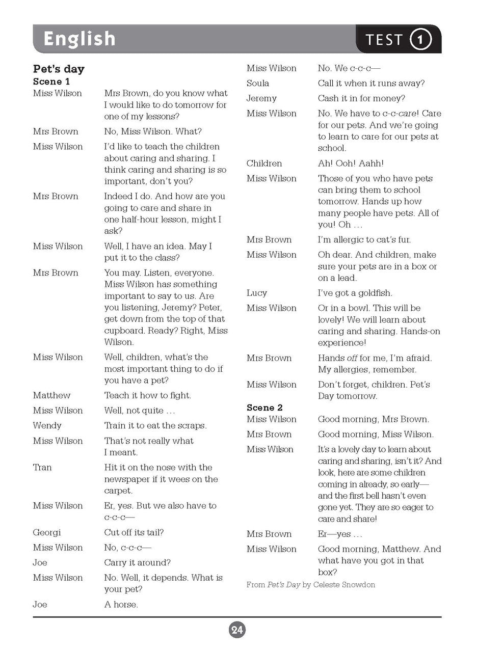 Sample inside page eleven from Excel Basic Skills English and Mathematics Year 3 showing the style of practice activities children work through
