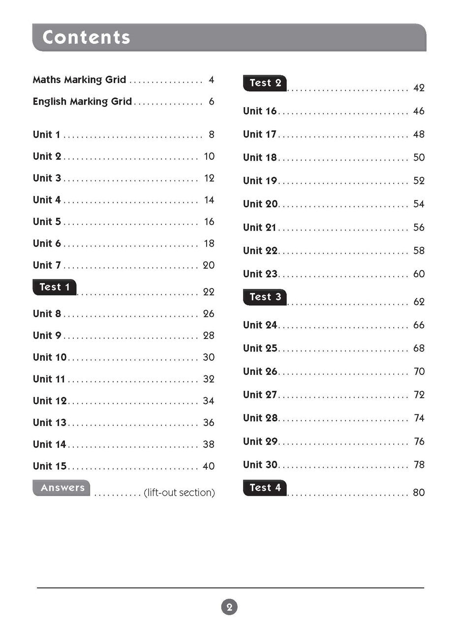 Sample inside page one from Excel Basic Skills English and Mathematics Year 4 showing the style of practice activities children work through