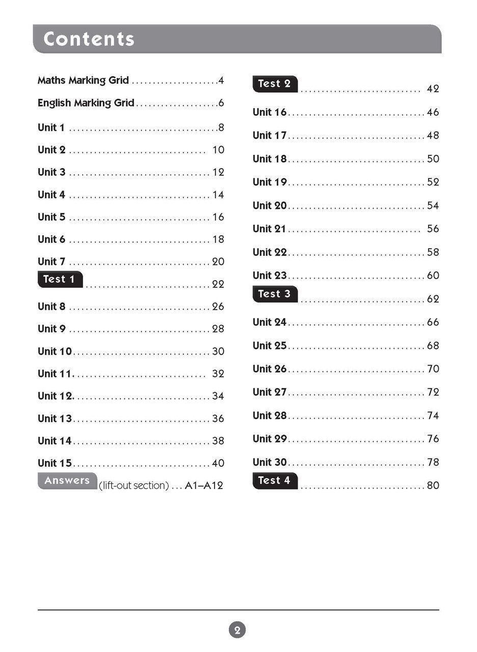 Sample inside page one from Excel Basic Skills English and Mathematics Year 5 showing the style of practice activities children work through