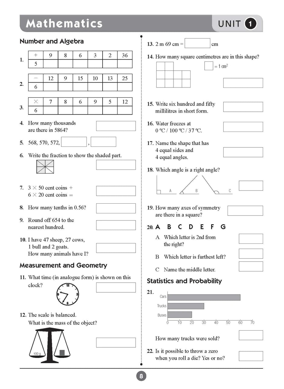 Sample inside page seven from Excel Basic Skills English and Mathematics Year 5 showing the style of practice activities children work through