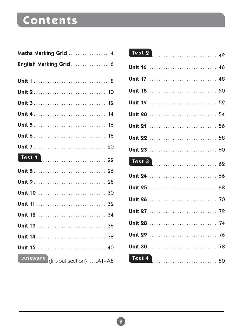 Sample inside page one from Excel Basic Skills English and Mathematics Year 1 showing the style of practice activities children work through