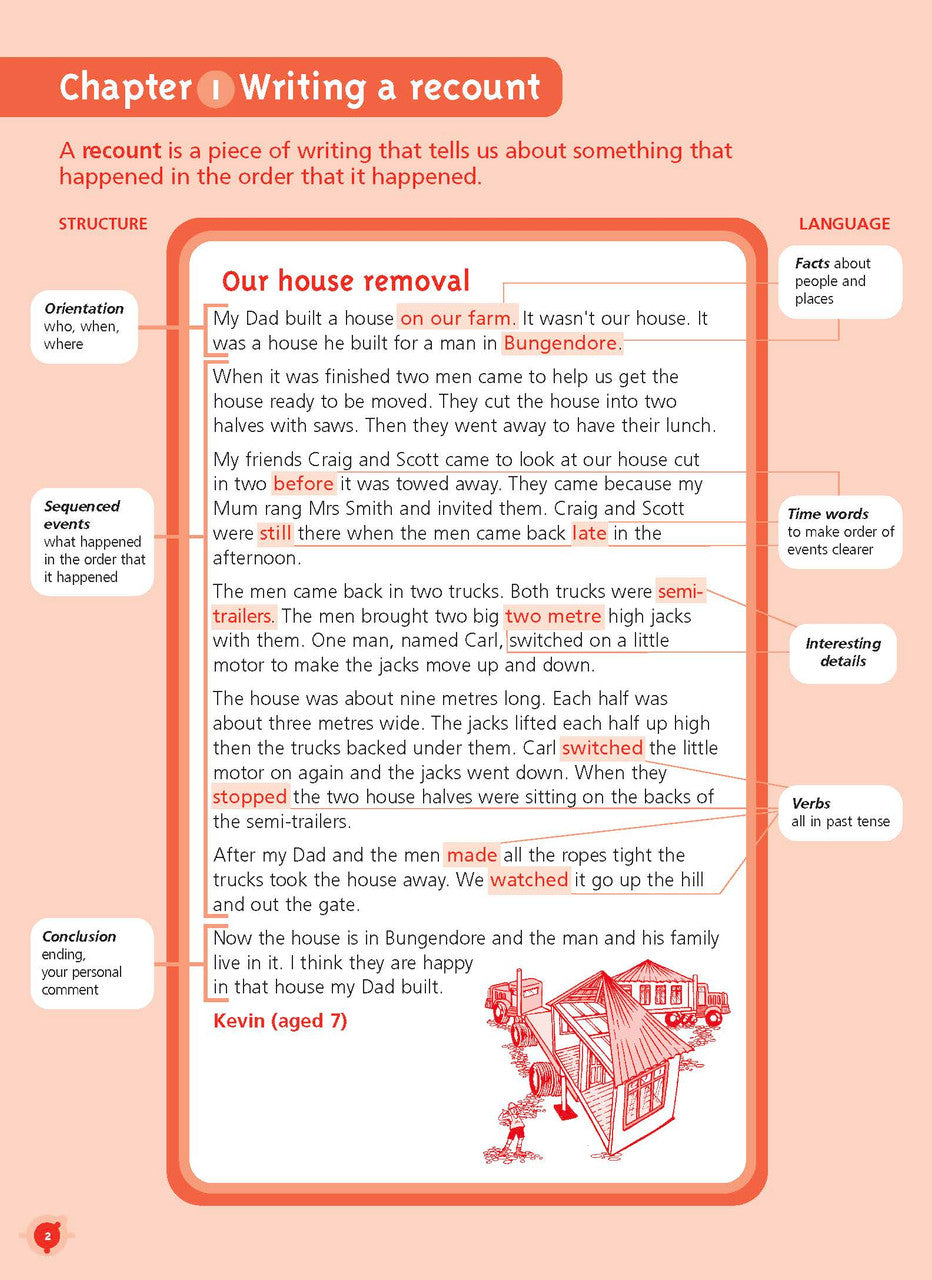 Sample interior page from the Excel Basic Skills English Workbook Year 3 workbook as shown in the Pascal Press gallery