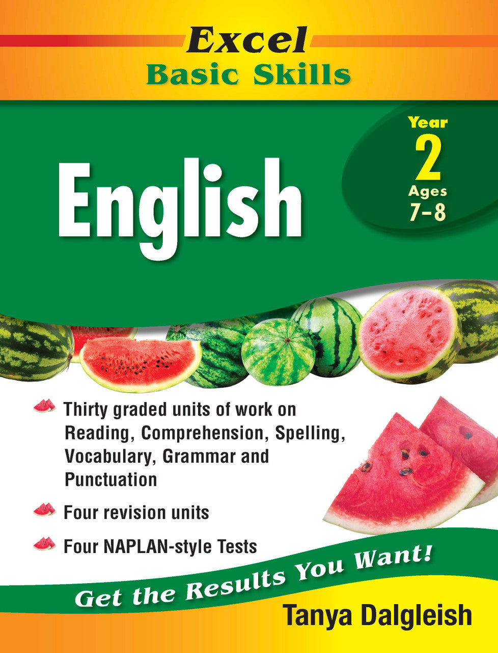 Front cover of the Excel Basic Skills English Year 2 workbook by Pascal Press, the main image in the publisher gallery