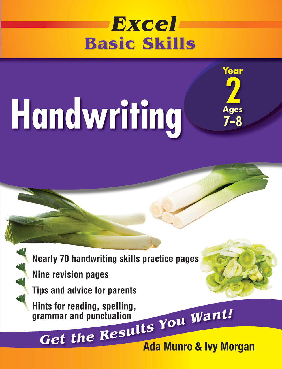 Front cover of the Excel Basic Skills Handwriting Year 2 workbook from Pascal Press showing the Excel branding, title and year level