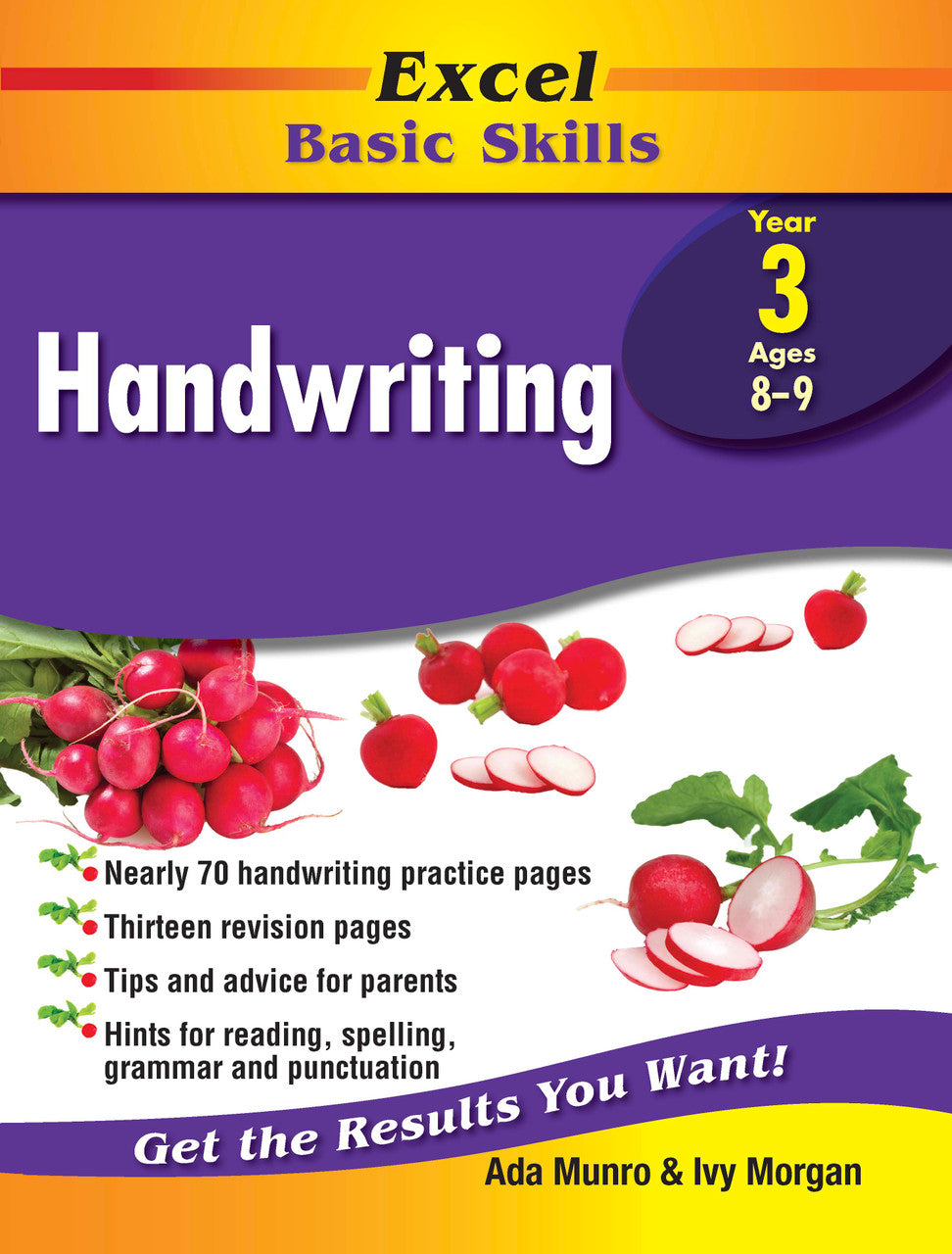 Front cover of the Excel Basic Skills Handwriting Year 3 workbook from Pascal Press showing the Excel branding, title and year level