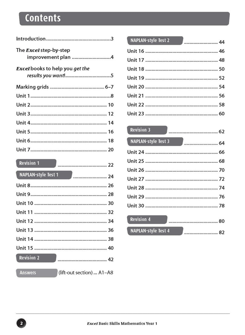 Sample inside page preview from the Excel Basic Skills Mathematics Year 1 workbook as shown in the publisher gallery