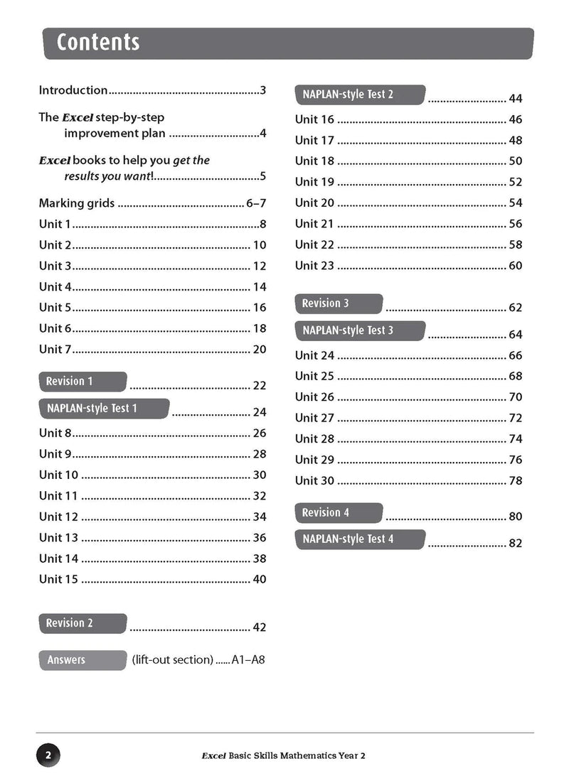 Sample inside page preview from the Excel Basic Skills Mathematics Year 2 workbook as shown in the publisher gallery