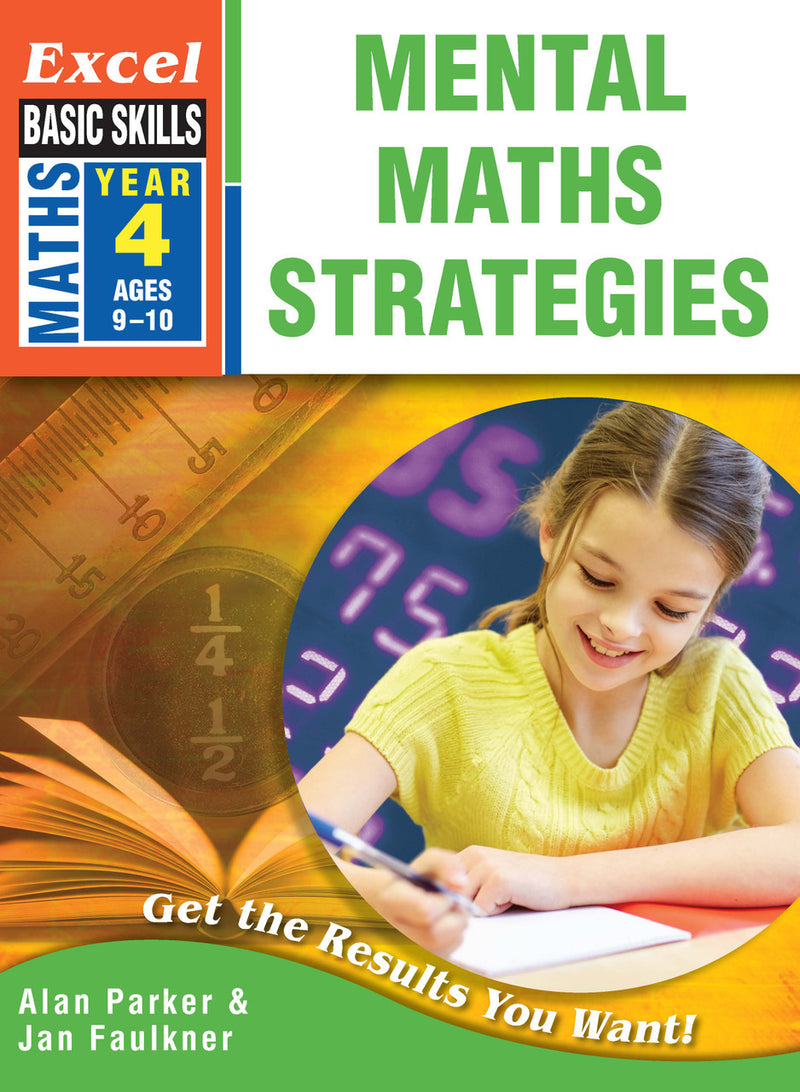 Front cover of Excel Basic Skills Mental Maths Strategies Year 4 from Pascal Press, showing the Excel Basic Skills series branding and title