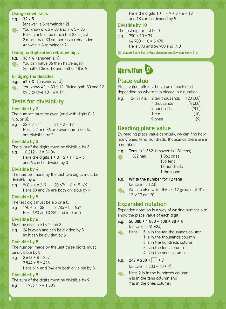 Sample inside page from Excel Basic Skills Mental Maths Strategies Year 4, previewing the workbook's layout and question style