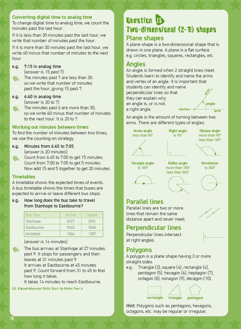 Sample inside page from Excel Basic Skills Mental Maths Strategies Year 4, previewing the workbook's layout and question style