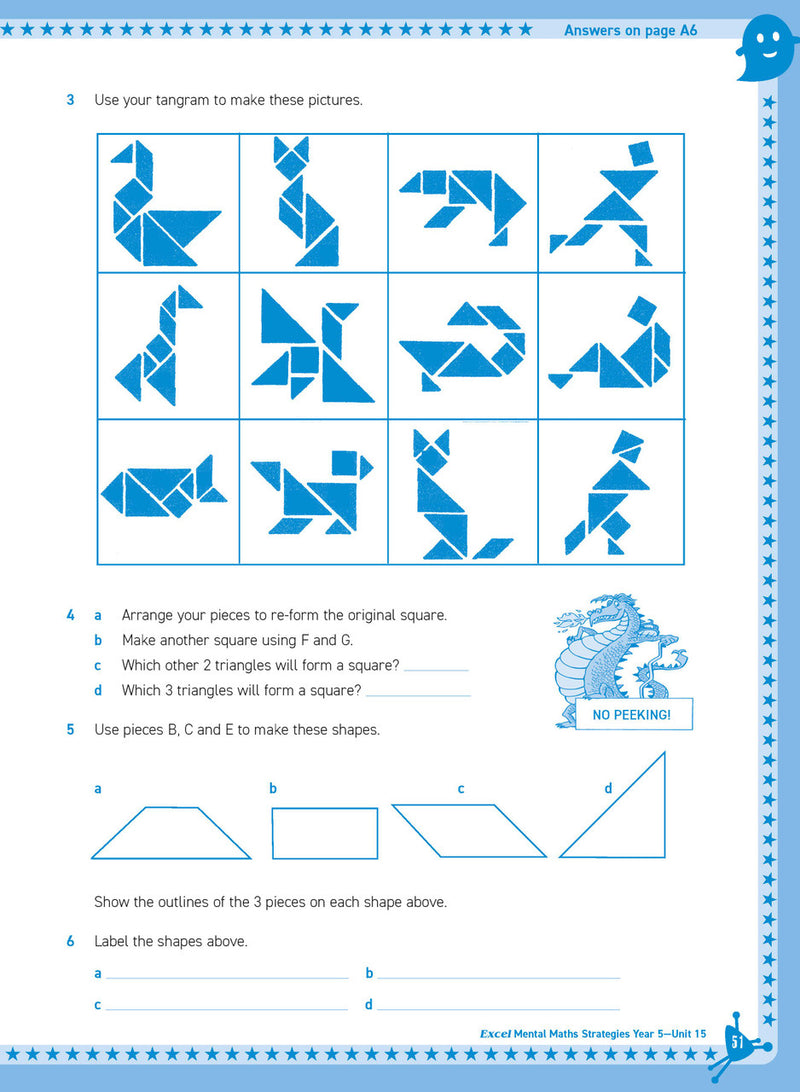 Sample inside page from Excel Basic Skills Mental Maths Strategies Year 5, previewing the workbook's layout and question style