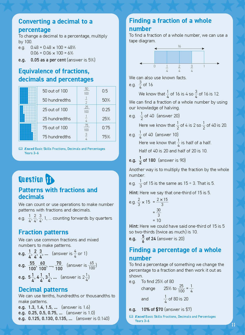 Sample inside page from Excel Basic Skills Mental Maths Strategies Year 5, previewing the workbook's layout and question style
