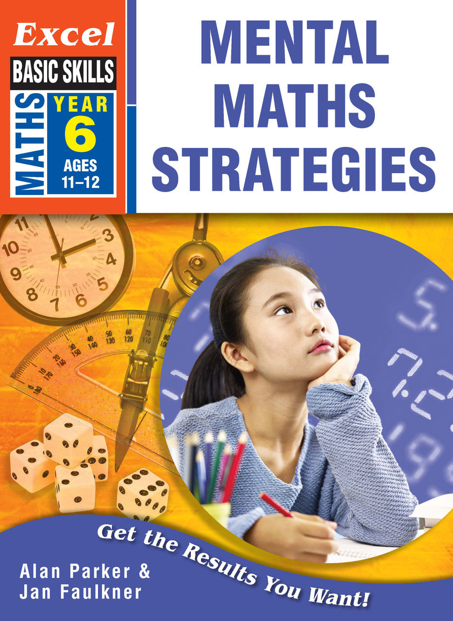 Front cover of Excel Basic Skills Mental Maths Strategies Year 6 from Pascal Press, showing the Excel Basic Skills series branding and title