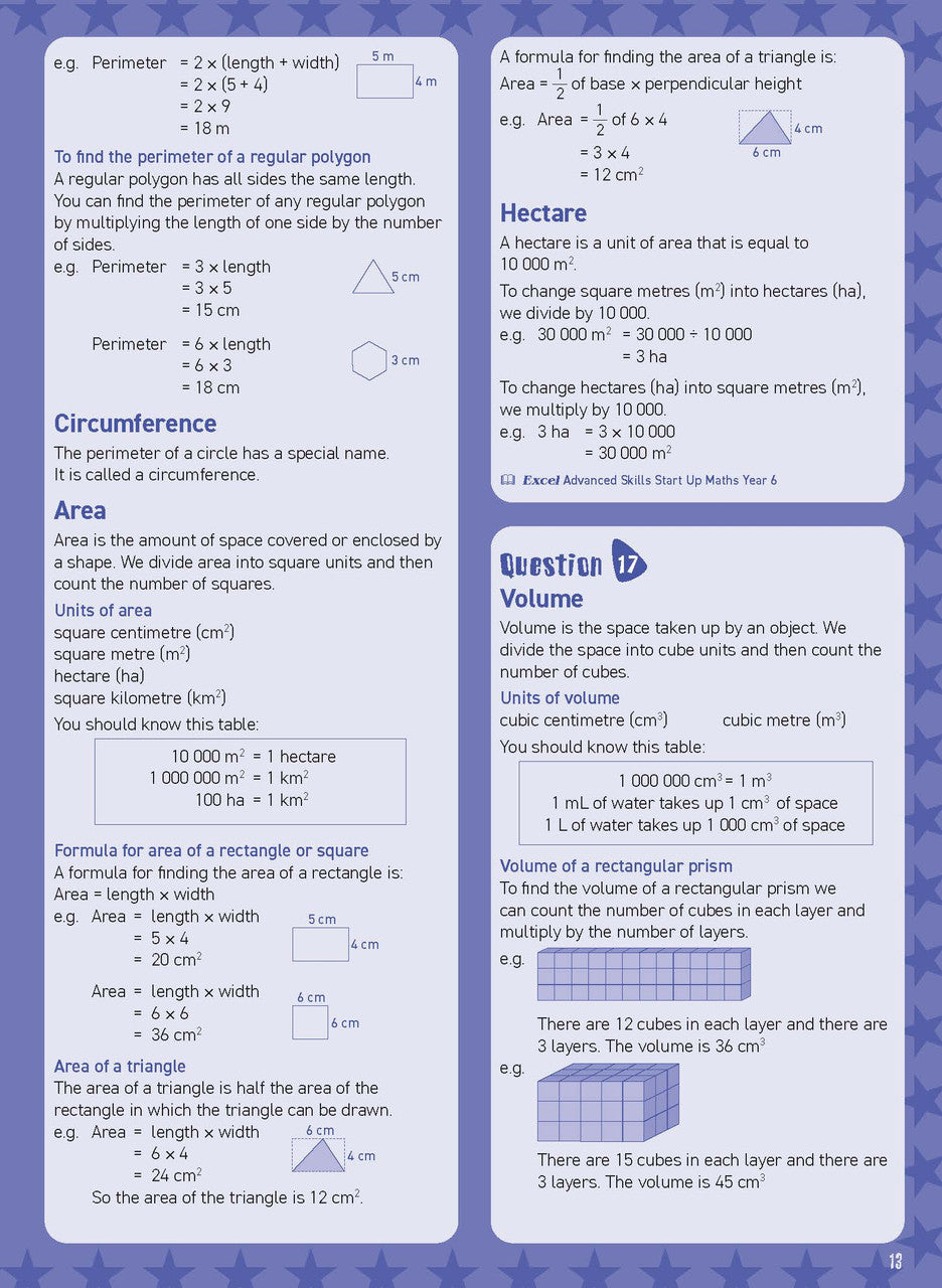 Inside page sample from Excel Basic Skills Mental Maths Strategies Year 6 giving a look at the practice questions and page design