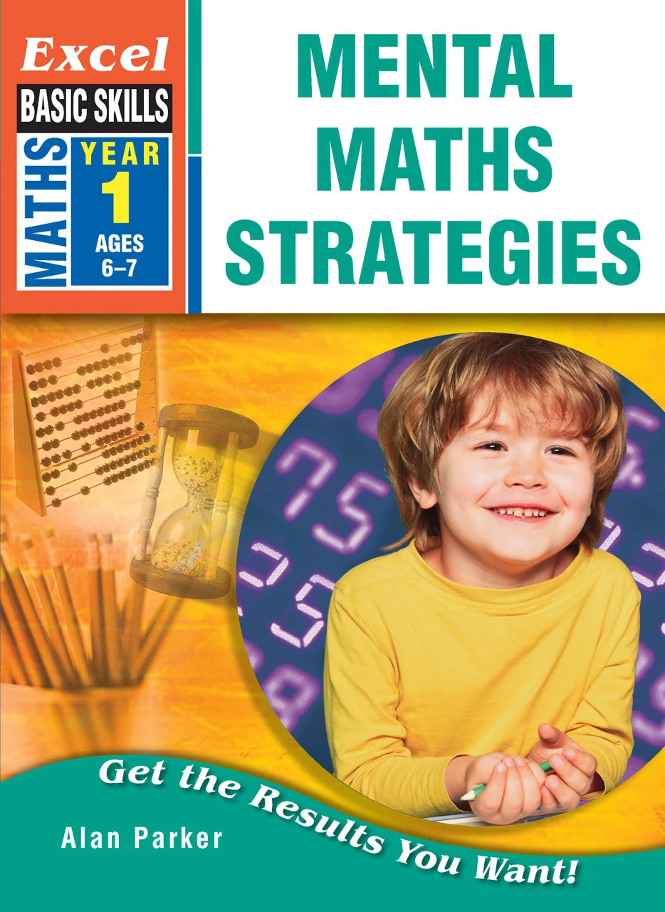 Front cover of Excel Basic Skills Mental Maths Strategies Year 1 from Pascal Press, showing the Excel Basic Skills series branding and title