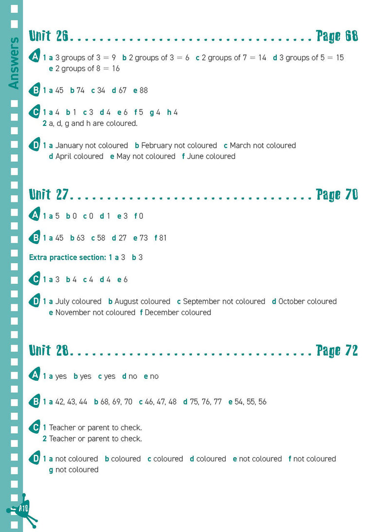 Preview of an inside spread from Excel Basic Skills Mental Maths Strategies Year 1, showing how the exercises are set out on the page