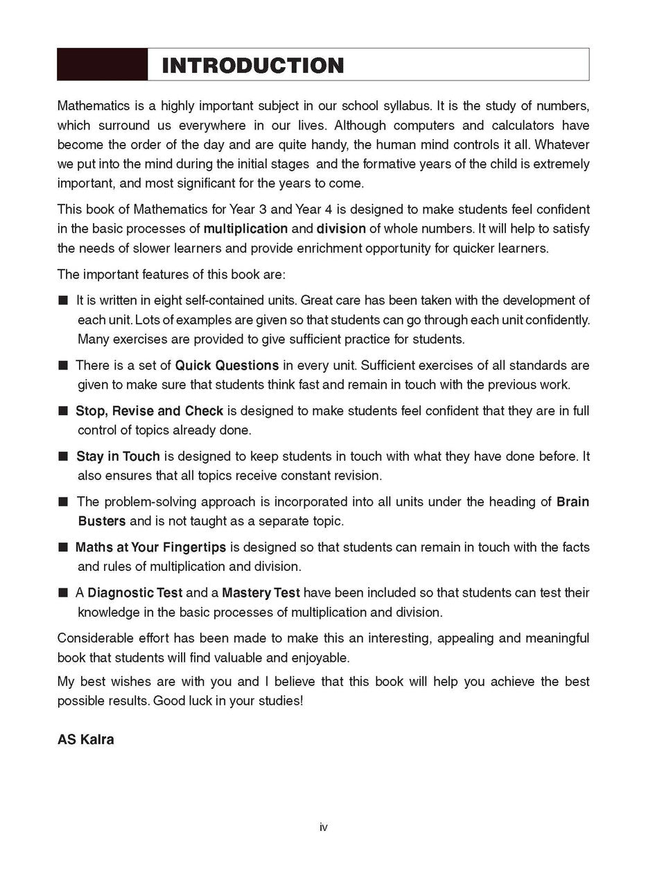 Inside page sample from Excel Basic Skills Multiplication and Division Years 3-4 giving a look at the practice questions and page design