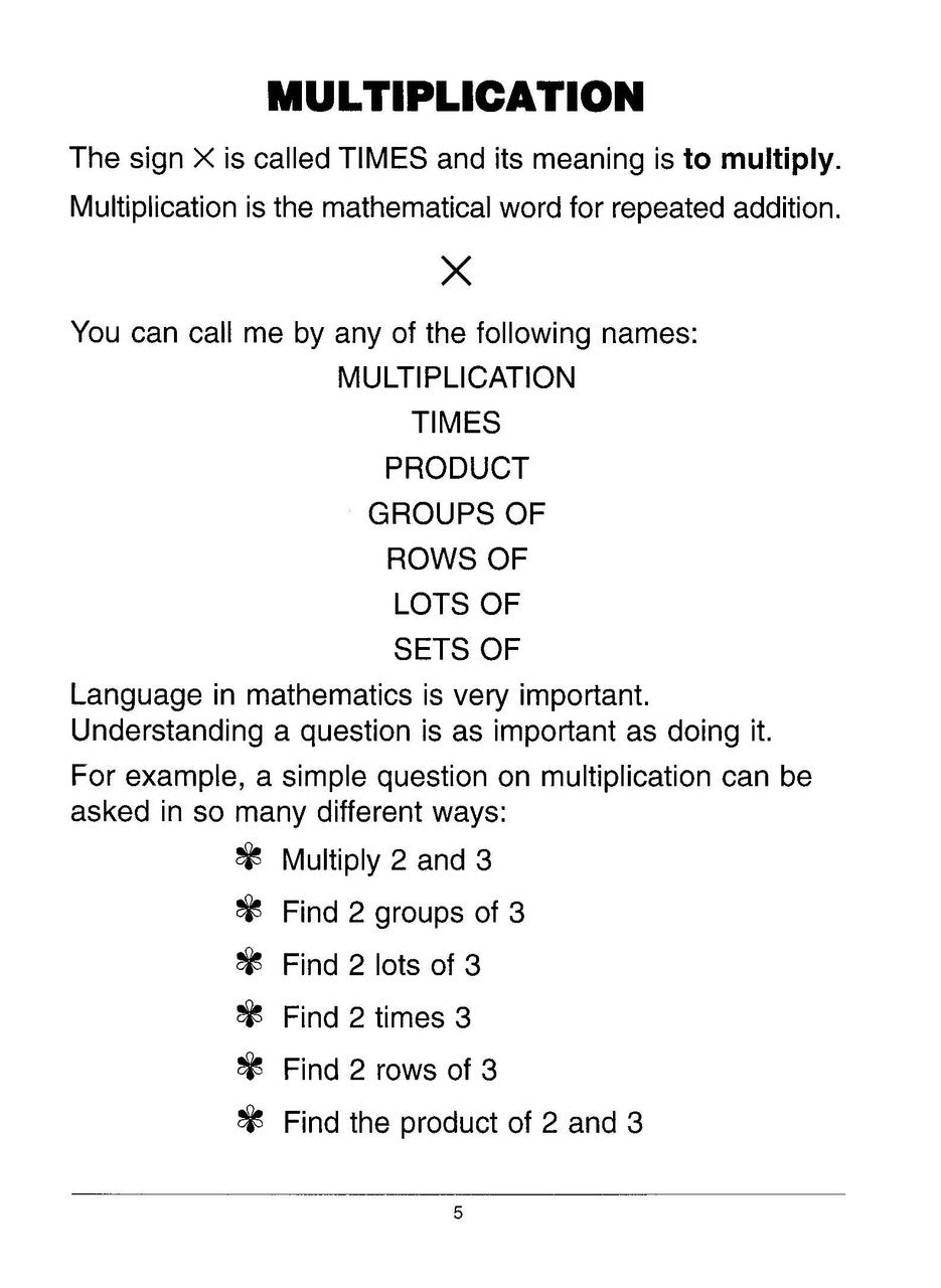 Preview of an inside spread from Excel Basic Skills Multiplication and Division Years 3-4, showing how the exercises are set out on the page