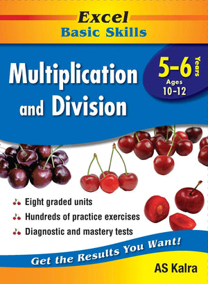 Front cover of Excel Basic Skills Multiplication and Division Years 5-6 from Pascal Press, showing the Excel Basic Skills series branding and title