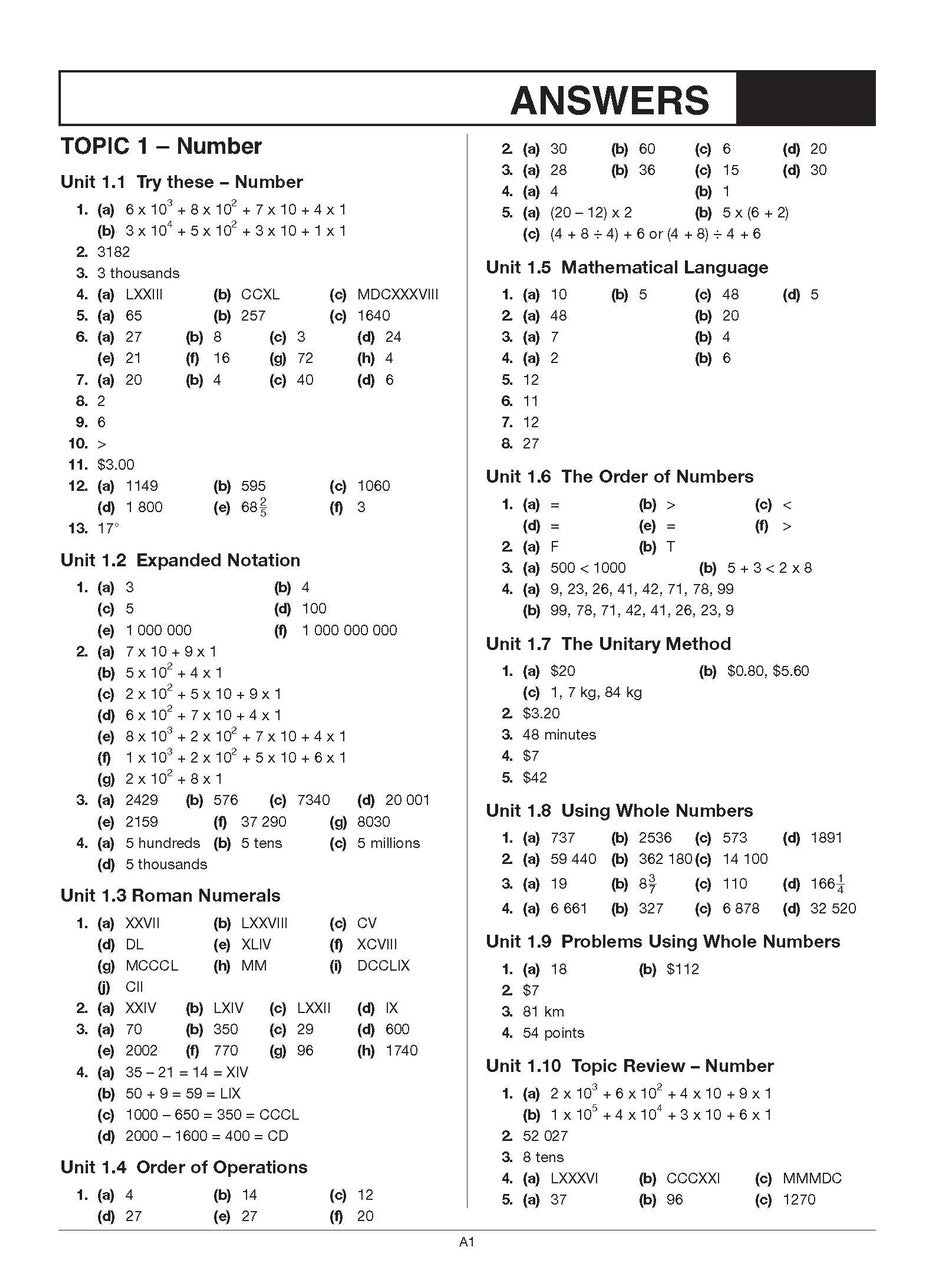 Final gallery image for the Excel Basic Skills Whole Numbers Year 7 workbook from Pascal Press, likely the back cover or a further page