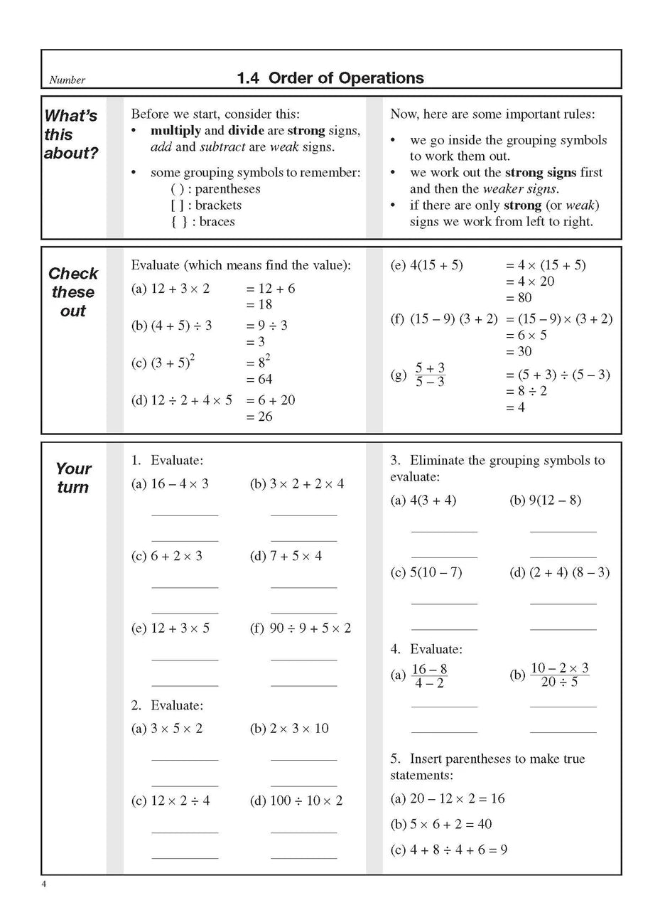 Sample interior page from the Excel Basic Skills Whole Numbers Year 7 workbook as shown in the Pascal Press product gallery