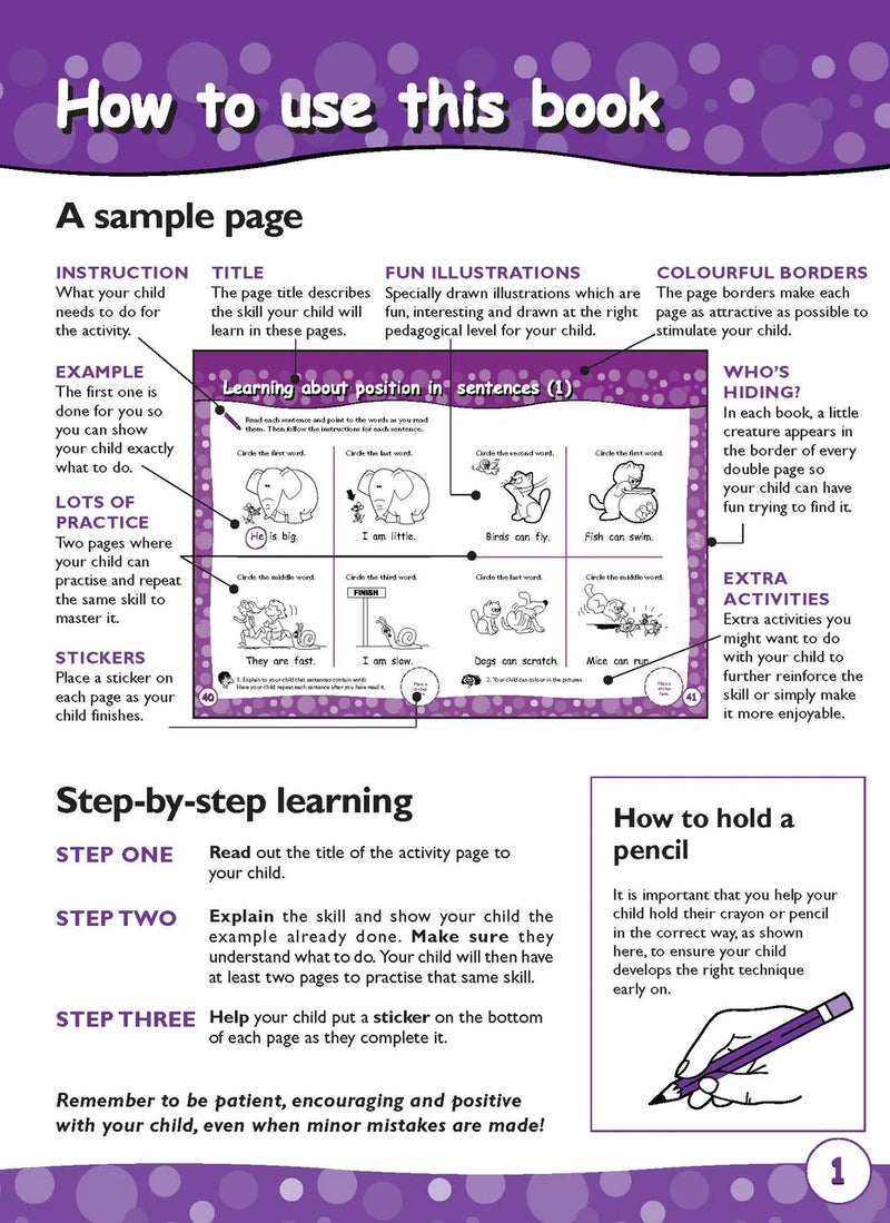 Preview page 2 from the Excel Early Skills English Book 2 Learning About Sequencing activity book as shown in the publisher gallery