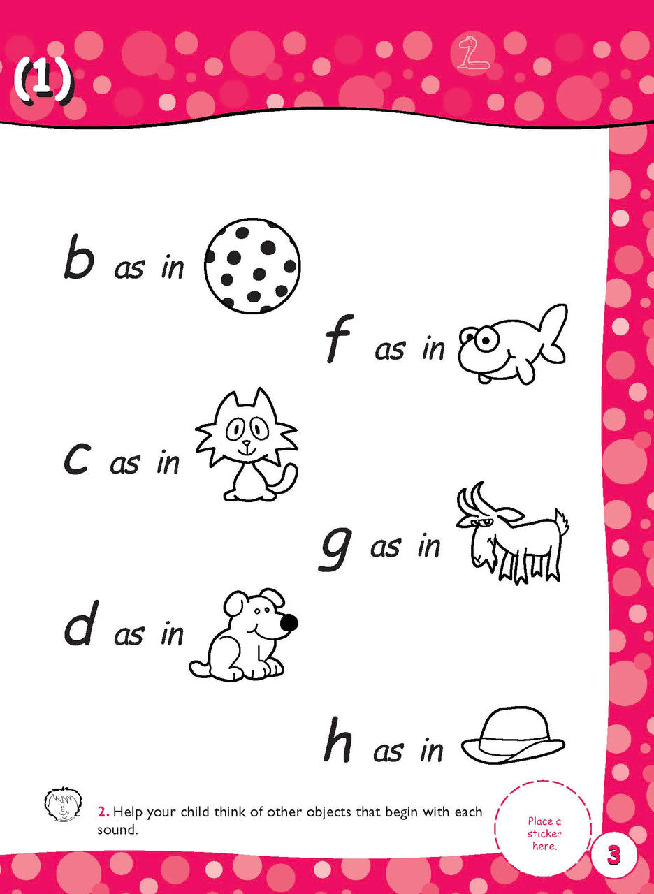 Preview page 4 from the Excel Early Skills English Book 6 Beginning, Ending and Vowel Sounds activity book as shown in the publisher gallery