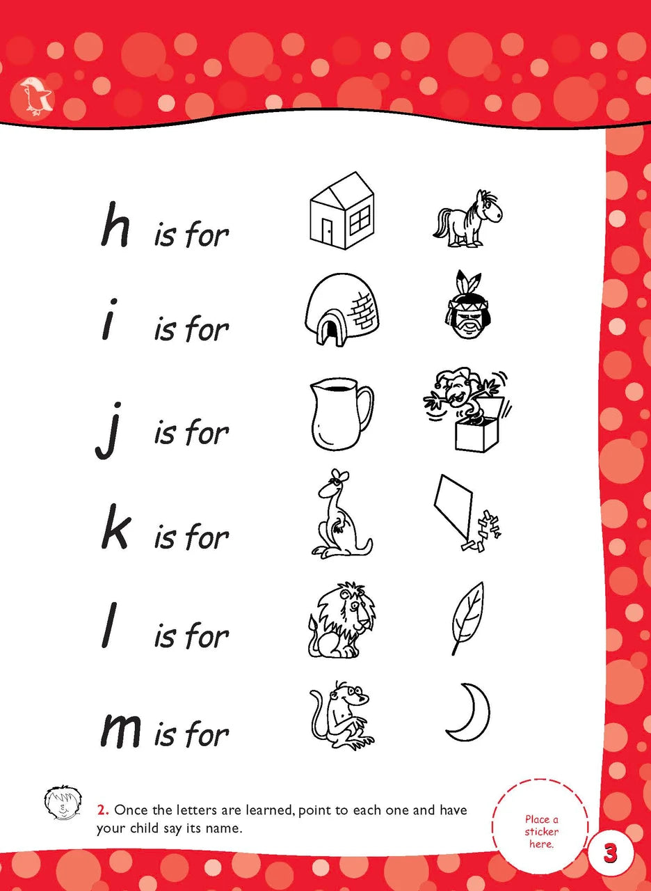 Sample activity page 3 from inside Excel Early Skills English Book 7 Learning the Alphabet, showing the workbook page layout