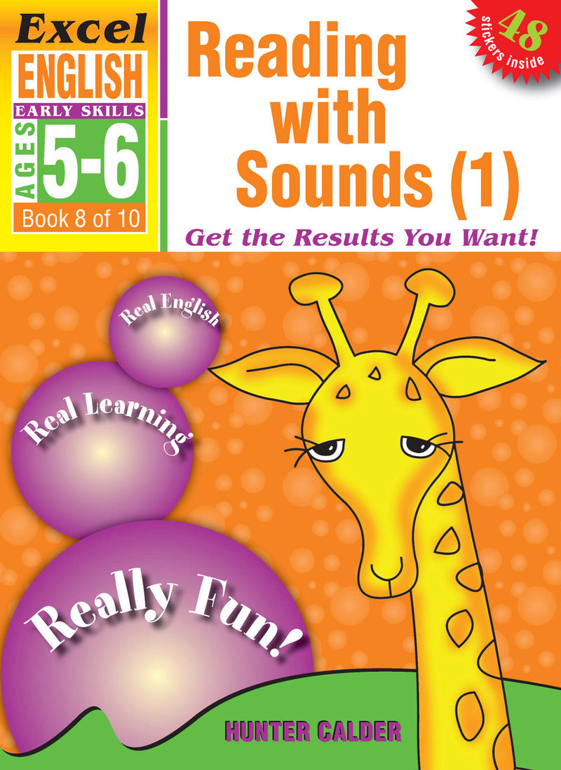 Front cover of Excel Early Skills English Book 8 Reading with Sounds 1, a Pascal Press paperback activity book by the Excel brand