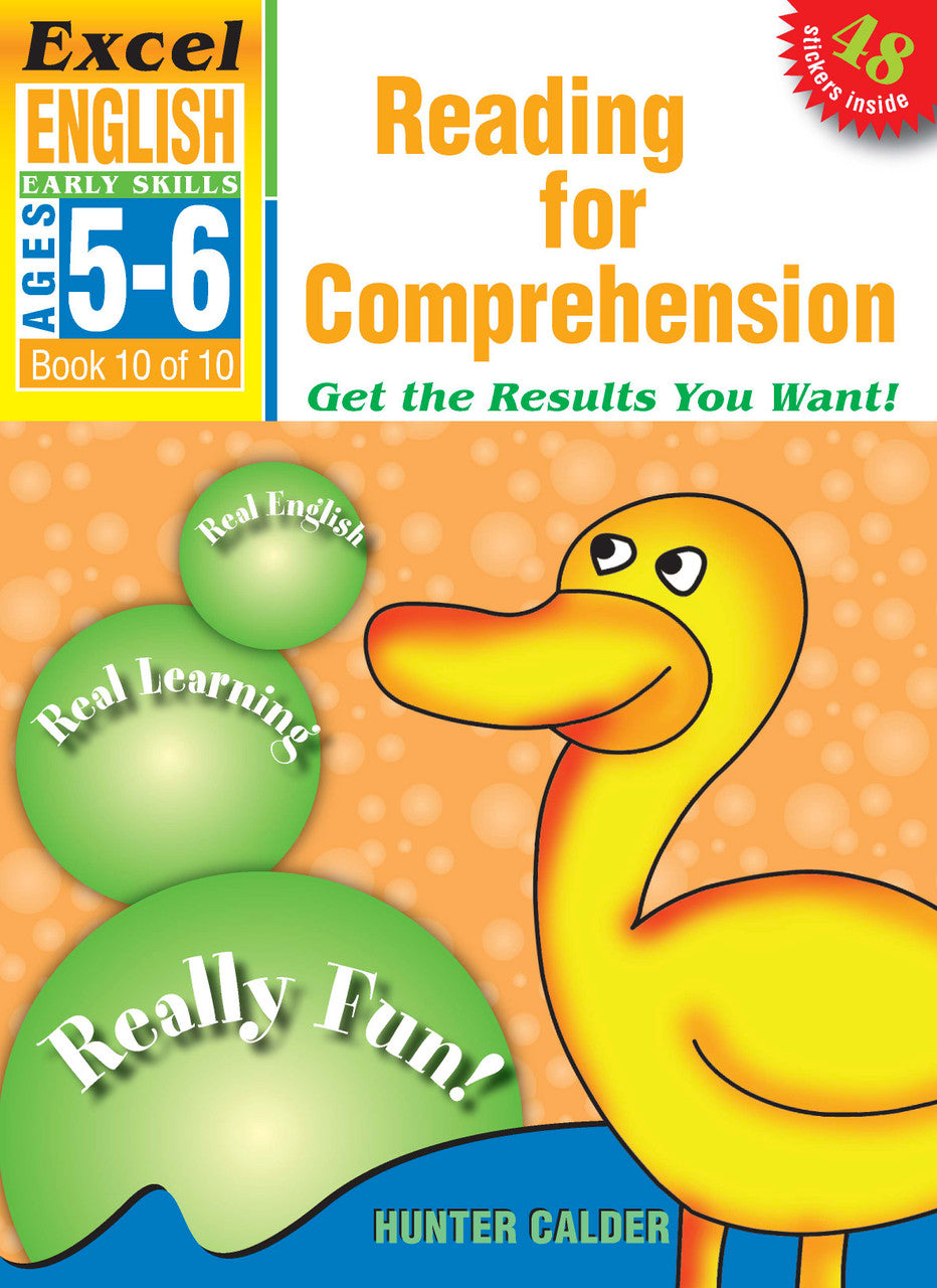 Front cover of Excel Early Skills English Book 10 Reading for Comprehension, a Pascal Press paperback activity book by the Excel brand
