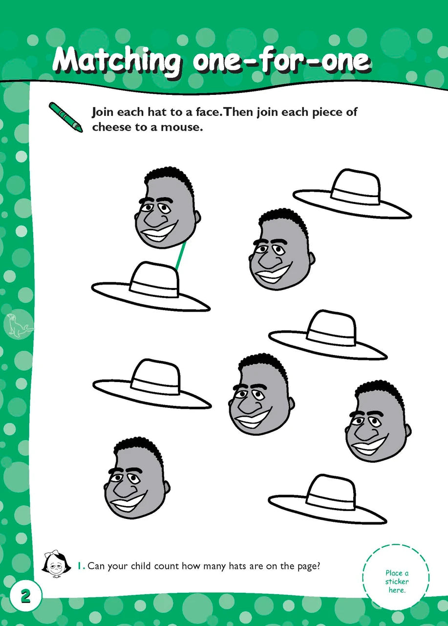 Sample activity page 2 from inside Excel Early Skills Maths Book 2 Learning Numbers to 5, showing the workbook page layout