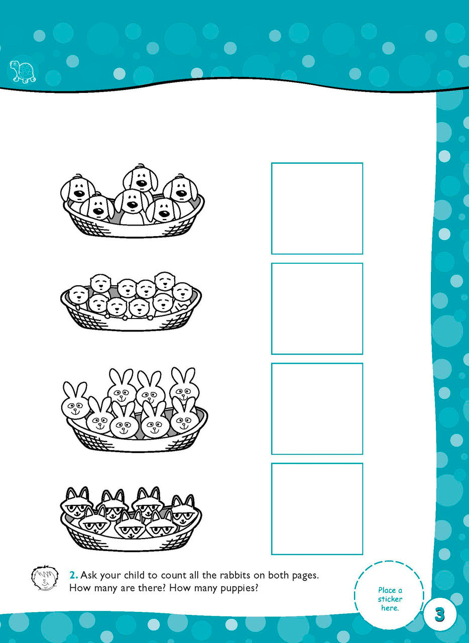 Sample activity page 3 from inside Excel Early Skills Maths Book 5 Add and Take Away to 10, showing the workbook page layout