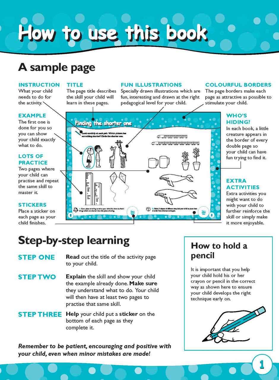 Sample activity page 1 from inside Excel Early Skills Maths Book 6 Second Shapes and Measurement, showing the workbook page layout