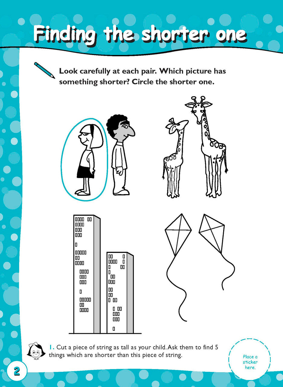 Sample activity page 2 from inside Excel Early Skills Maths Book 6 Second Shapes and Measurement, showing the workbook page layout