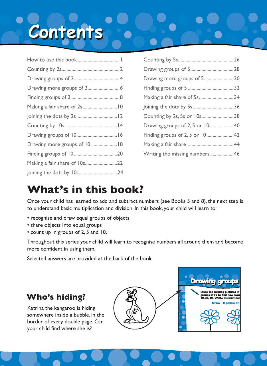 Additional page image from Excel Early Skills Maths Book 10 Multiply and Divide supplied in the publisher gallery, showing more of the book layout