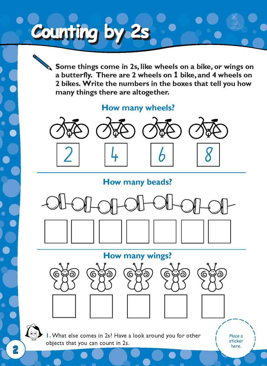 Sample inside page two from Excel Early Skills Maths Book 10 Multiply and Divide showing the style of practice activities children work through