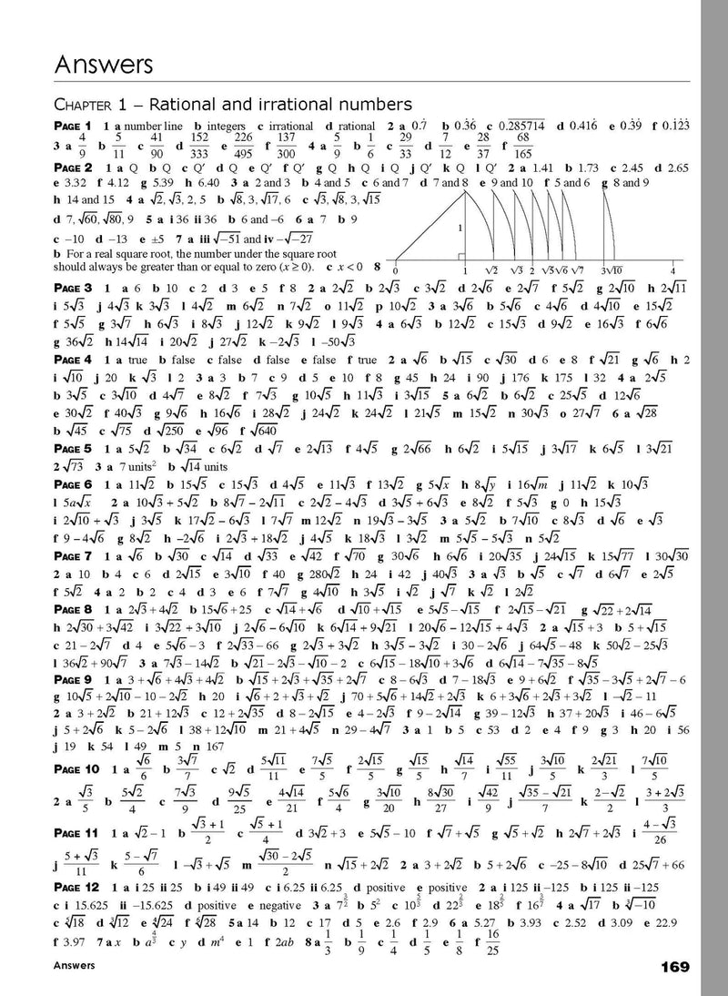 Eleventh sample inside page from Excel Essential Skills Advanced Mathematics Revision and Exam Workbook Year 10, showing printed maths content from the workbook
